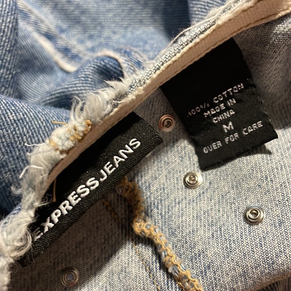 ๐HP๐Express Jeans Denim Raw Edged Jacket - Picture 5 of 10